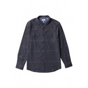 NEW VISSLA men's central coast eco flannel shirt in charcoal